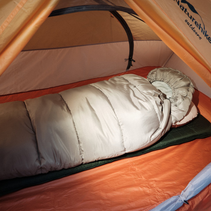 Спальник с капюшоном с обычным мешком для хранения Naturehike M400 CNK2350WS023, (1°C), левый, зеленый  