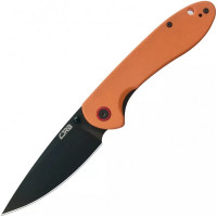 Нож CJRB Feldspar Black Blade, AR-RPM9 Steel, оранжевый