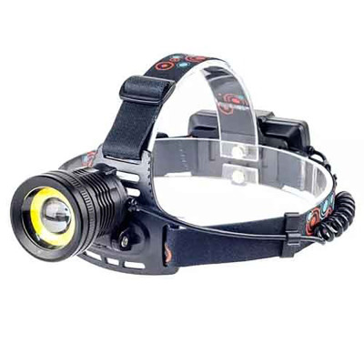 Фонарь налобный Police BL-A19-GT200+COB, 2x18650, zoom, ЗУ Type-C, Box