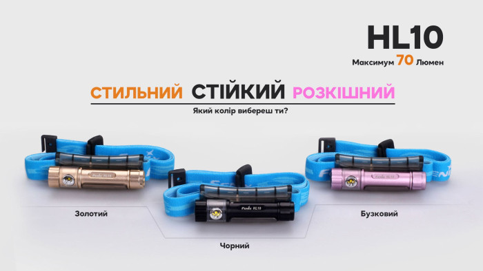 Налобный фонарь Fenix HL10, розовый  