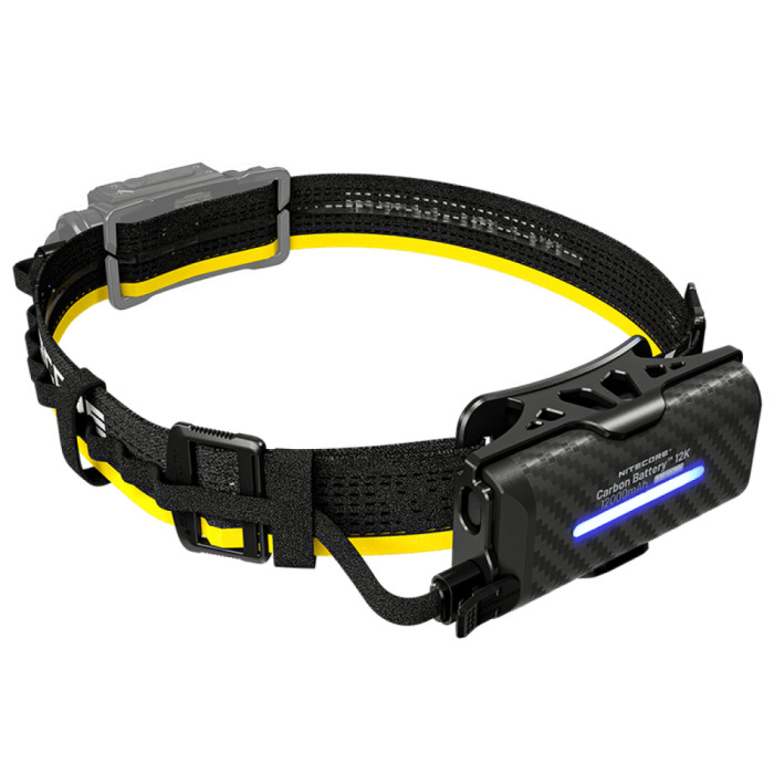 Внешний источник питания для налобных фонарей Power Bank Nitecore Carbon Battery 12K Kit (Карбон, красный маяк, 12000mAh, IP68), комплект  