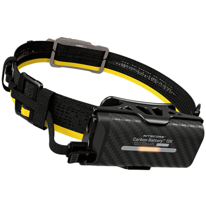 Внешний источник питания для налобных фонарей Power Bank Nitecore Carbon Battery 12K Kit (Карбон, красный маяк, 12000mAh, IP68), комплект  