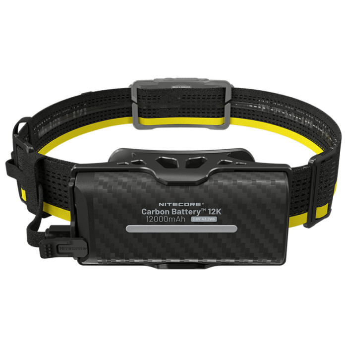 Внешний источник питания для налобных фонарей Power Bank Nitecore Carbon Battery 12K Kit (Карбон, красный маяк, 12000mAh, IP68), комплект  