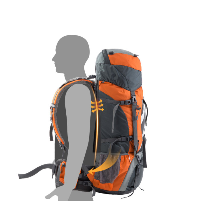 Рюкзак туристический Naturehike NH70B070-B, 70 л + 5 л, голубо-серый  
