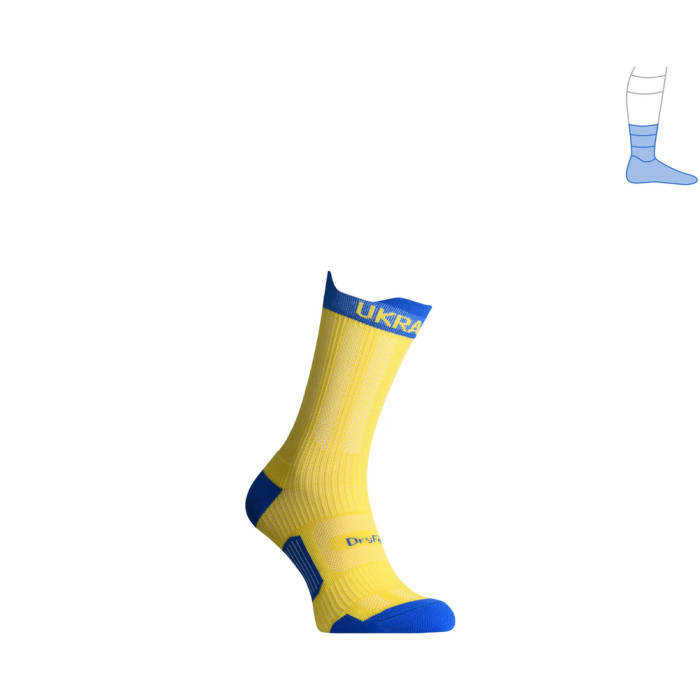 Компрессионные носки защитные летние Protector ShortDry PRO сине-желтые L 44-47  