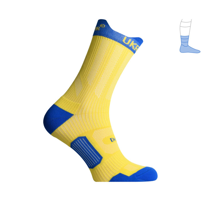 Компрессионные носки защитные летние Protector ShortDry PRO сине-желтые L 44-47  