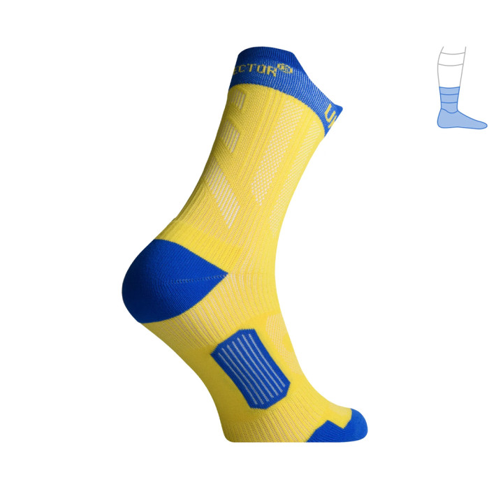 Компрессионные носки защитные летние Protector ShortDry PRO сине-желтые L 44-47  