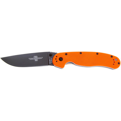 Нож Ontario Knife RAT I Black Blade Linerlock orange
