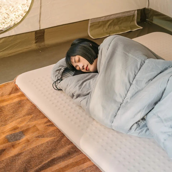 Матрас самонадувающийся 6 см двойной Naturehike NH21FCD11, бежевый  