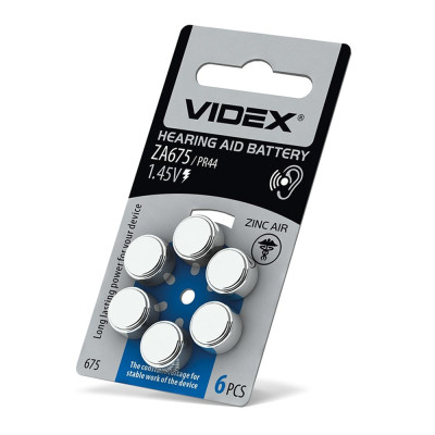 Батарейки воздушно-цинковые Videx ZA675 (PR44) BLISTER 6
