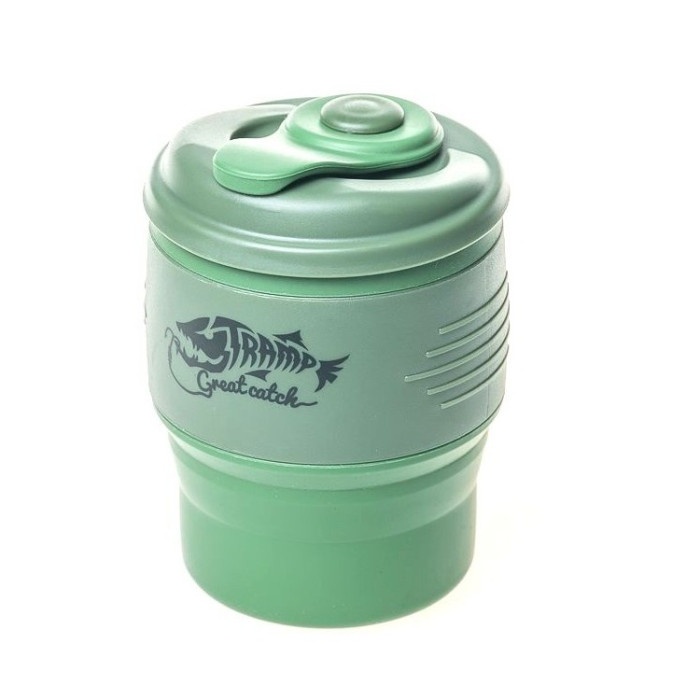 Кружка складная силиконовая с крышкой Tramp TRC-082-green  