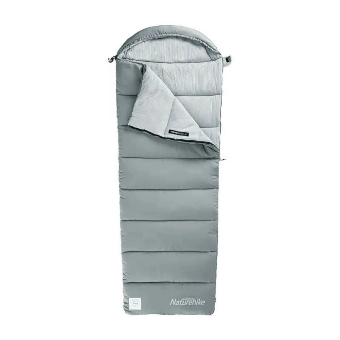 Спальный мешок с капюшоном с обычным мешком для хранения Naturehike M300 CNK2350WS023, серый, левый  