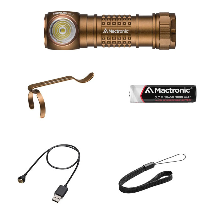 Фонарь налобный Mactronic Sirius H12 (1200 Lm) USB Rechargeable (AHL0172)  