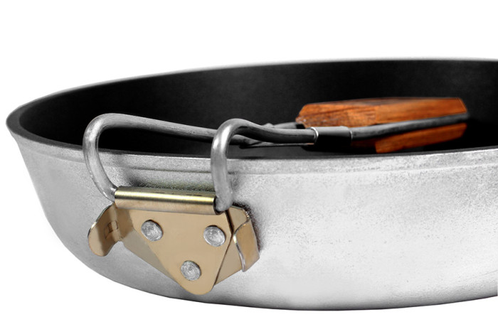 Сковорода Силумин походная с антипригарным покрытием с ручкой, БЛС24  