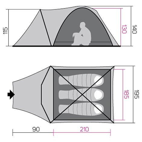 Палатка Hannah HOVER 3 spring green/cloudy gray  