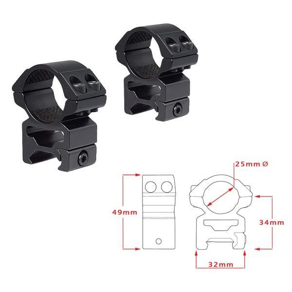 Кольца Hawke Matchmount 1"/Weaver/High