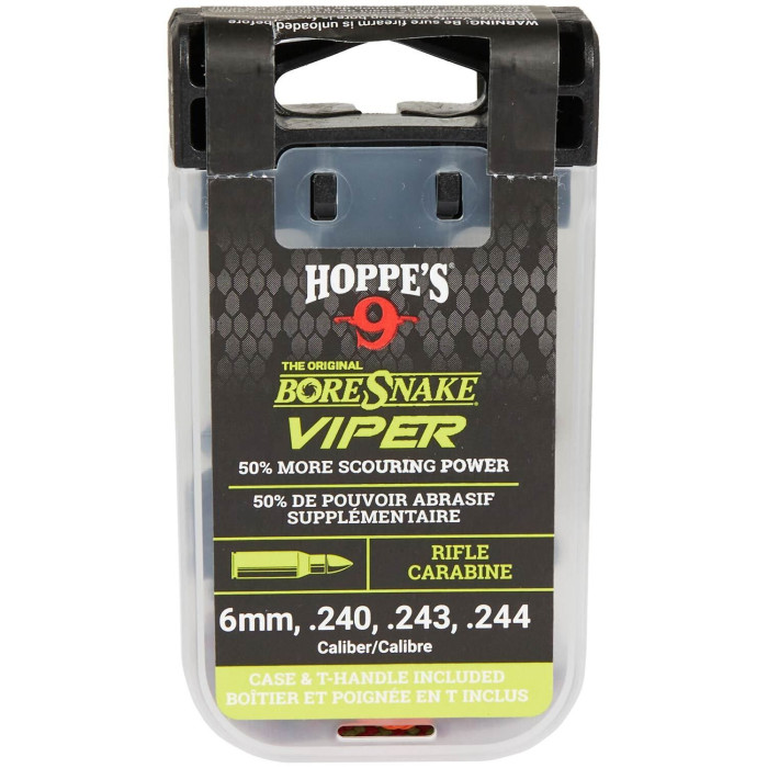 Протяжка Hoppes`s Viper 6mm, .240, .243, .244 с встр. бронзовыми ершами  