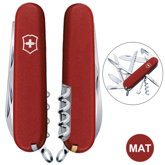 Складной нож Victorinox HUNTSMAN MAT красный матовый лак  