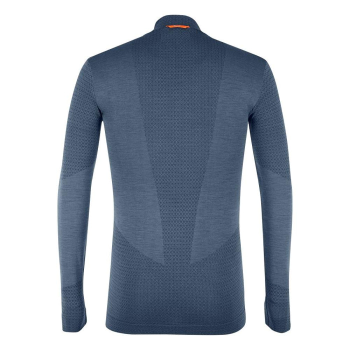 Термофутболка мужская  Salewa  ZEBRU RESPONSIVE 1/2 ZIP TEE  - синяя  
