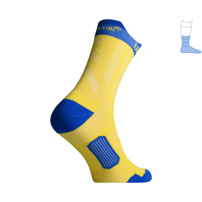 Компрессионные носки защитные летние Protector ShortDry PRO сине-желтые M 40-43  