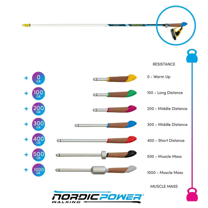 Секция палок для скандинавской ходьбы Vipole Asta Power Steps Blue 110 (SW20 01)  