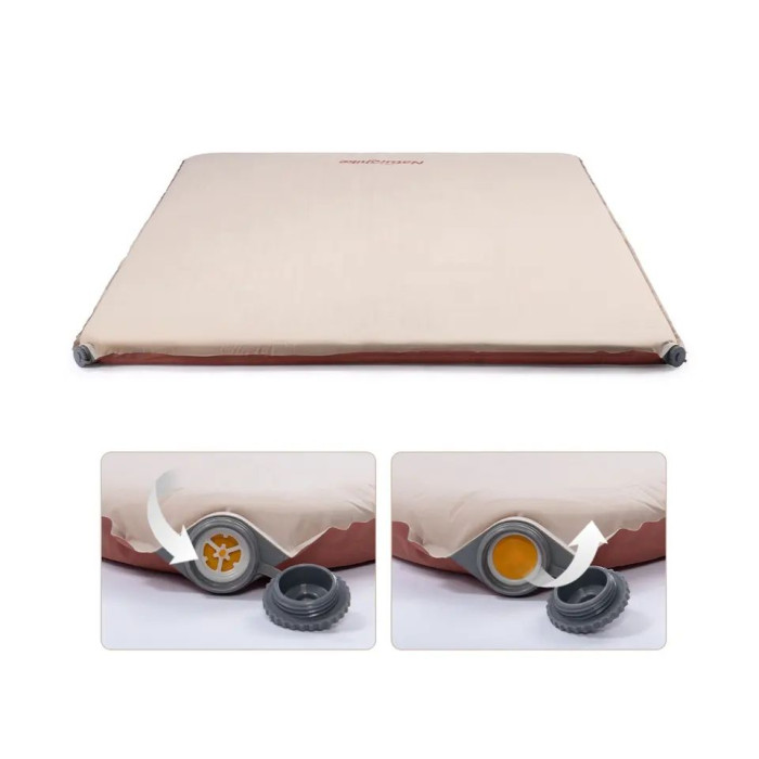 Матрас самонадувающийся 6 см двойной Naturehike NH21FCD11, хаки  