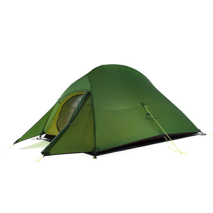Палатка сверхлегкая двухместная с футпринтом Naturehike Сloud Up 2 Updated NH17T001-T, 210T, темно-зеленый  