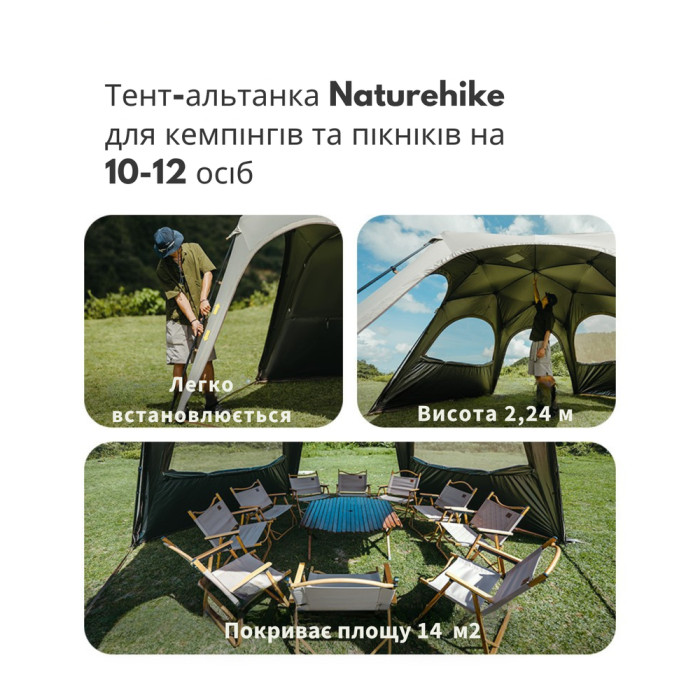 Тент для кемпинга Naturehike CNK230WS014, 4.6м*4,0м, бежевый  