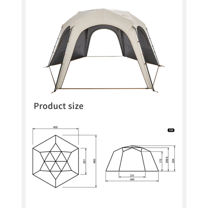 Тент для кемпинга Naturehike CNK230WS014, 4.6м*4,0м, бежевый  