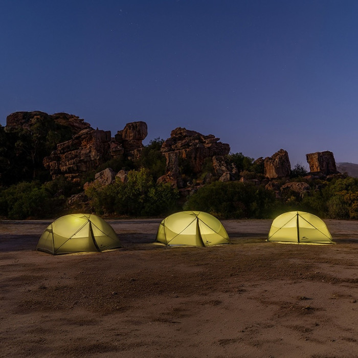 Палатка сверхлегкая двухместная с футпринтом Naturehike Mongar CNK2550WS037, 20D, серая  