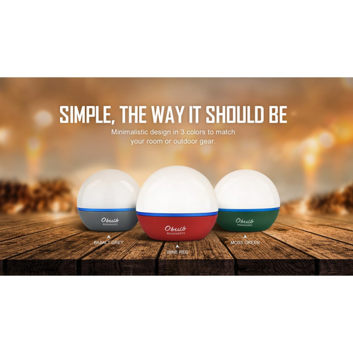 Кемпинговый фонарь Olight Obulb,55 lm, белый/красный свет, цвет зеленый  