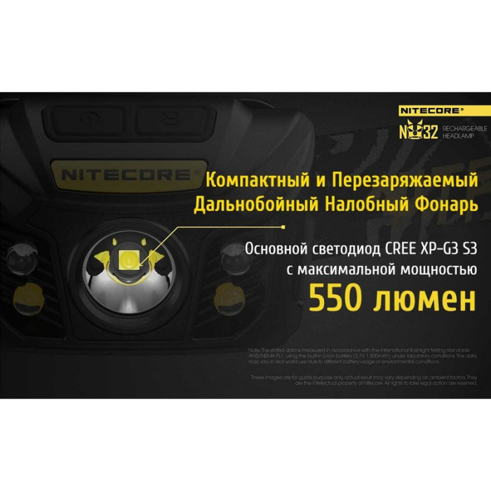 Фонарь налобный Nitecore NU32  