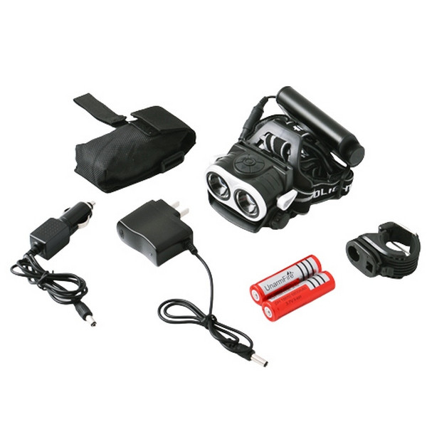 Фонарь налобный Police 04 - 2T6 12V (+велокрепление)  