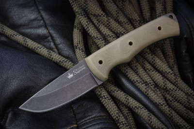Нож Kizlyar Supreme Kid серый, сталь 440C, рукоять G10 бежевая