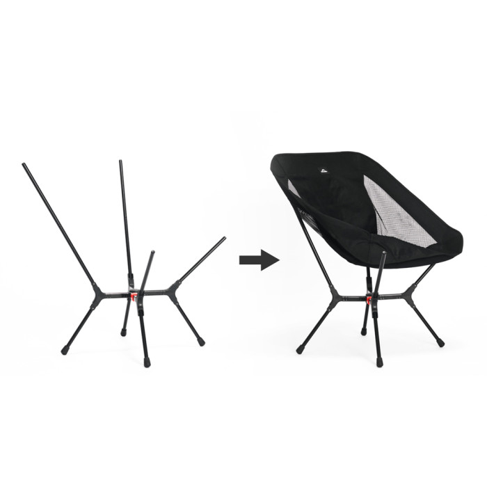 Стул складной ультралегкий Naturehike CNK2550JJ013 Yamami YL01, размер М, алюминий, серый  