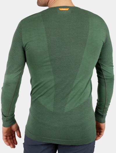 Термофутболка мужская Salewa ZEBRU RESPONSIVE L/S TEE - зеленая, S  