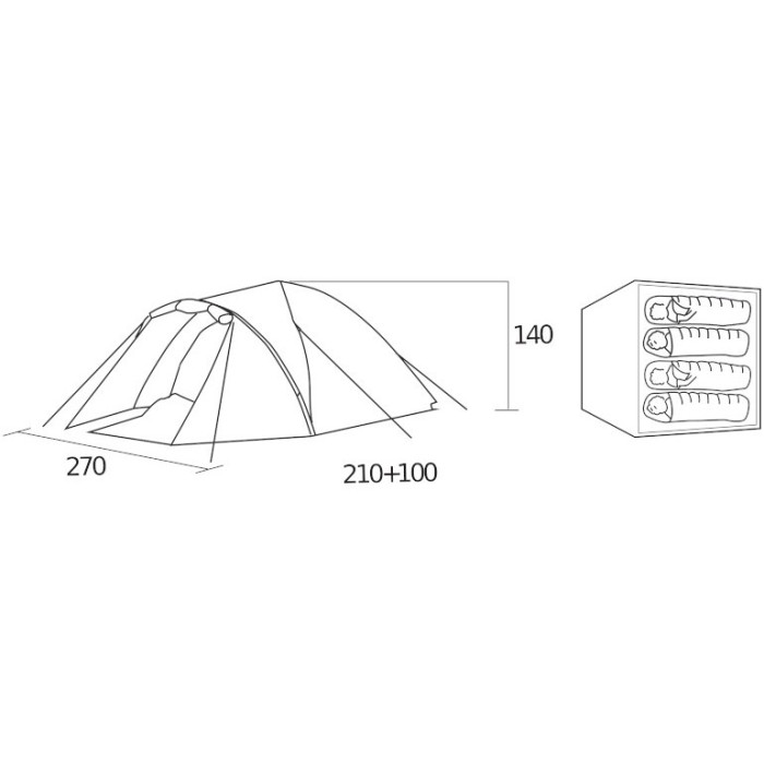 Палатка Summit Pinnacle Hydrahalt 4P Green  