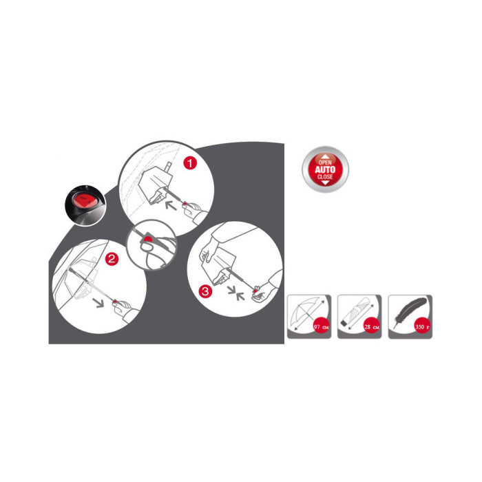 Зонт Knirps A.200 2Fly Black Авто/Складной/8спиц /D97x28см  