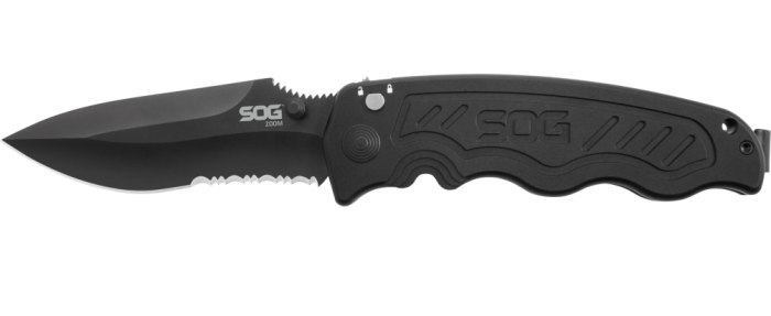Нож SOG Zoom Black Blade полусеррейтор (ZM1016-BX)  