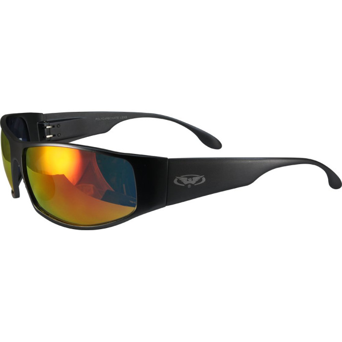 Очки Global Vision Bad-ASS 1 Gunmetal (G-Tech red) зеркальные красные в металлической оправе  