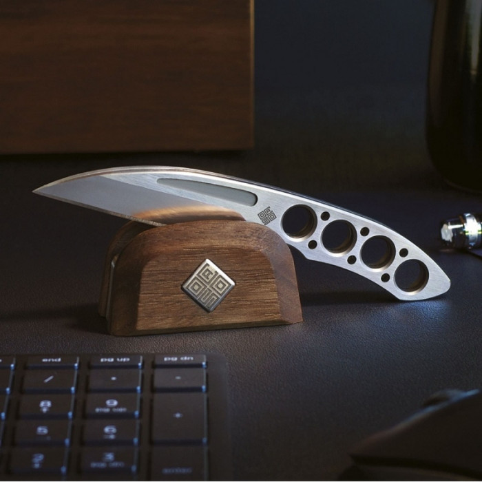 Набор двух ножей Ocaso Duo Desk Knife Wharncliffe с подставкой из древесины ореха  