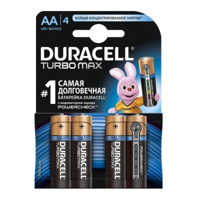 Батарейка AA Duracell LR06 MN1500 KPD 04*20 Turbo 4 шт