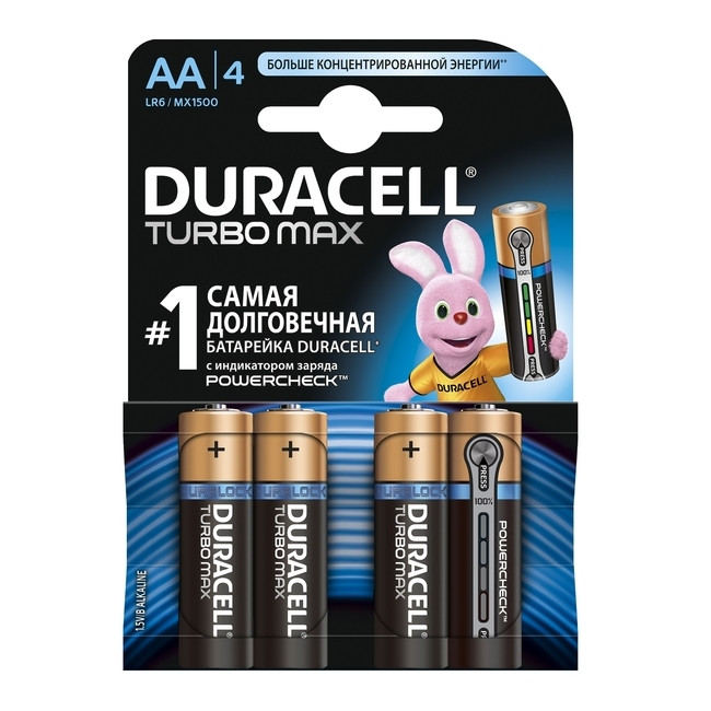 Батарейка AA Duracell LR06 MN1500 KPD 04*20 Turbo 4 шт 
