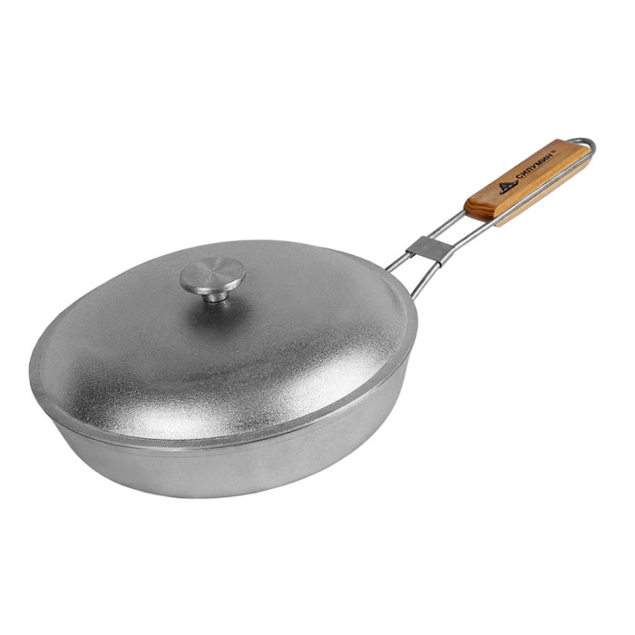 Сковорода Силумин походная с ручкой, БС24  