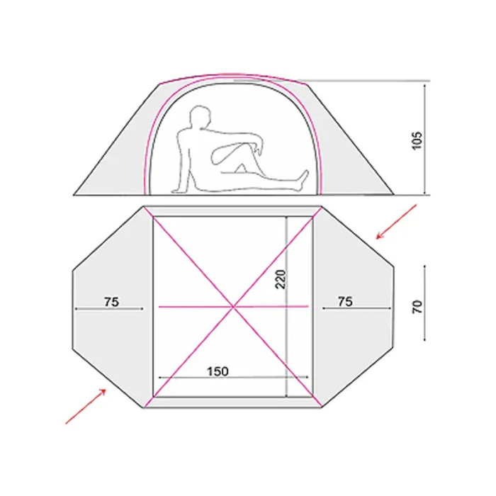 Палатка Terra Incognita Mirage 2 Alu (вишневый)  