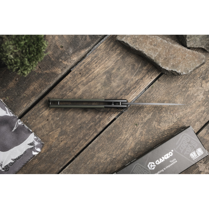 Нож складной Ganzo G721B-GR зеленый, черный клинок  