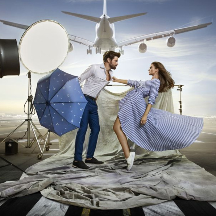 Зонт Knirps A.200 2Fly Blue Авто/Складной/8спиц /D97x28см  