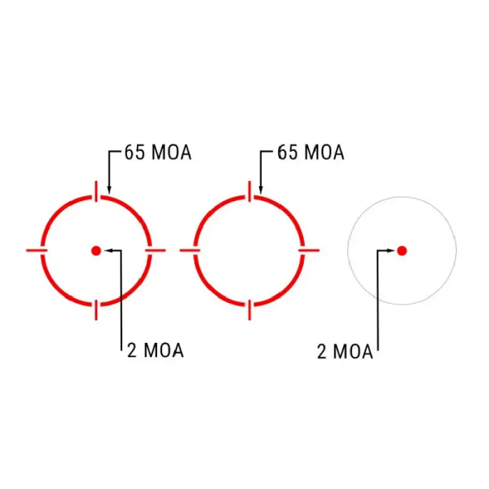 Прицел коллиматорный Holosun HE512T-RD точка 2 MOA + круг 65 МОА  