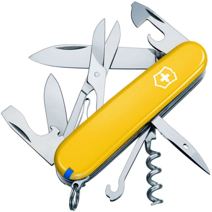 Нож Victorinox Climber Ukraine 91мм/14функ/бел /желт-син  