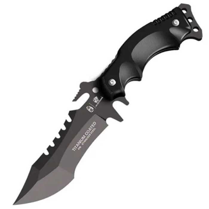 Нож HX Outdoors D-123HS, черный с черным лезвием 